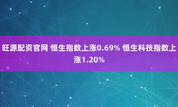 旺源配资官网 恒生指数上涨0.69% 恒生科技指数上涨1.20%