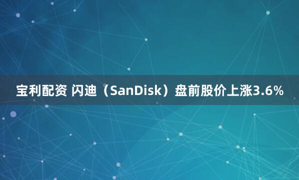 宝利配资 闪迪（SanDisk）盘前股价上涨3.6%