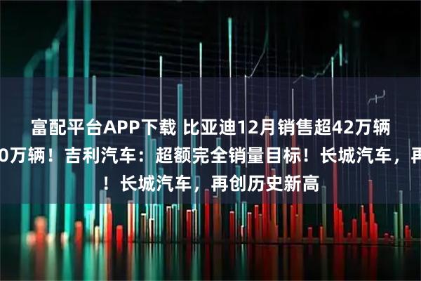 富配平台APP下载 比亚迪12月销售超42万辆，全年超460万辆！吉利汽车：超额完全销量目标！长城汽车，再创历史新高